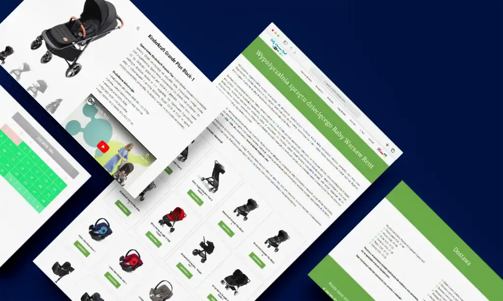 Child stroller displayed on an e-commerce webpage with multiple options.