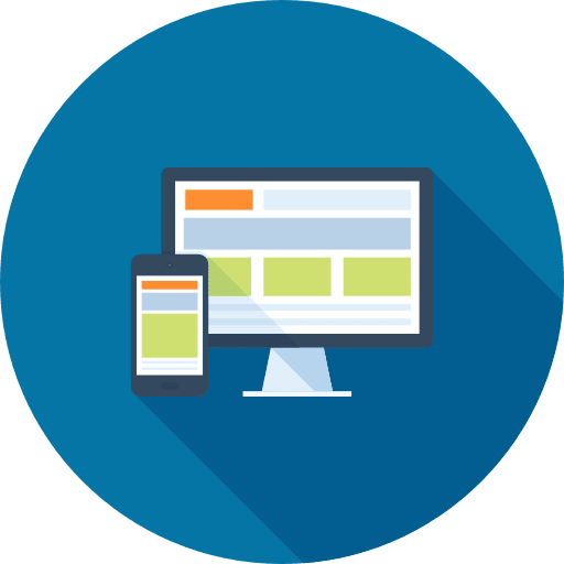 A computer and smartphone displaying a website layout with green and white sections.