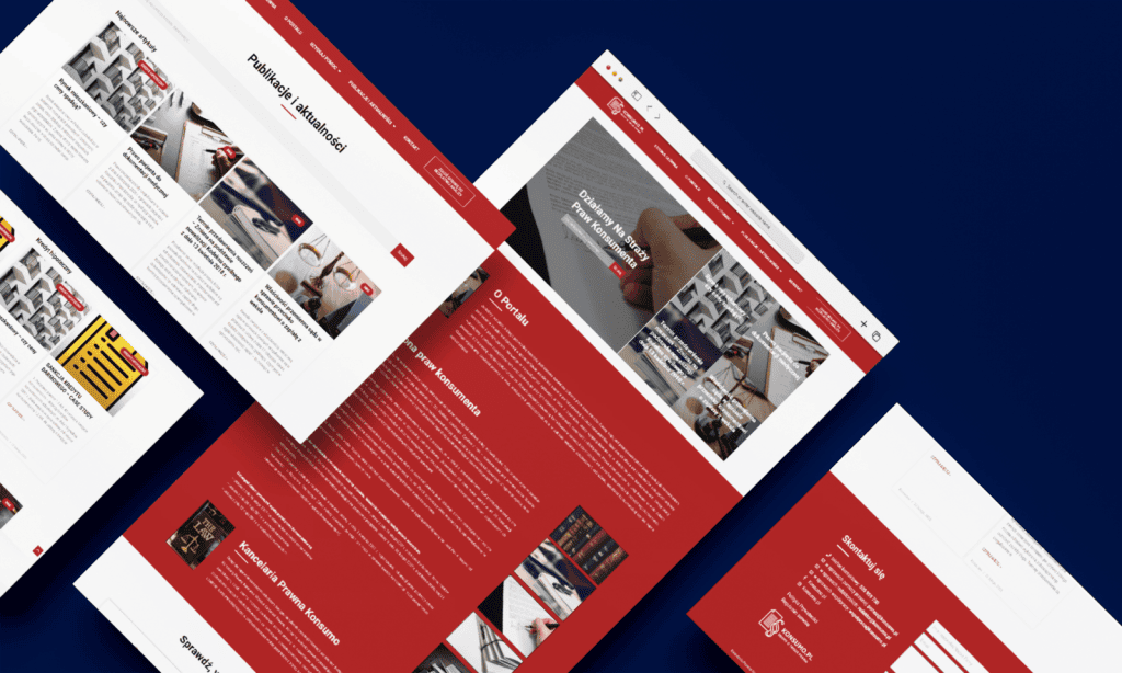 An online legal portal with news, about section, and contact details.