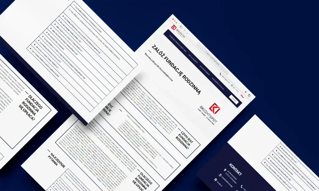 Clickable image of a family foundation registration webpage with forms and contact details.