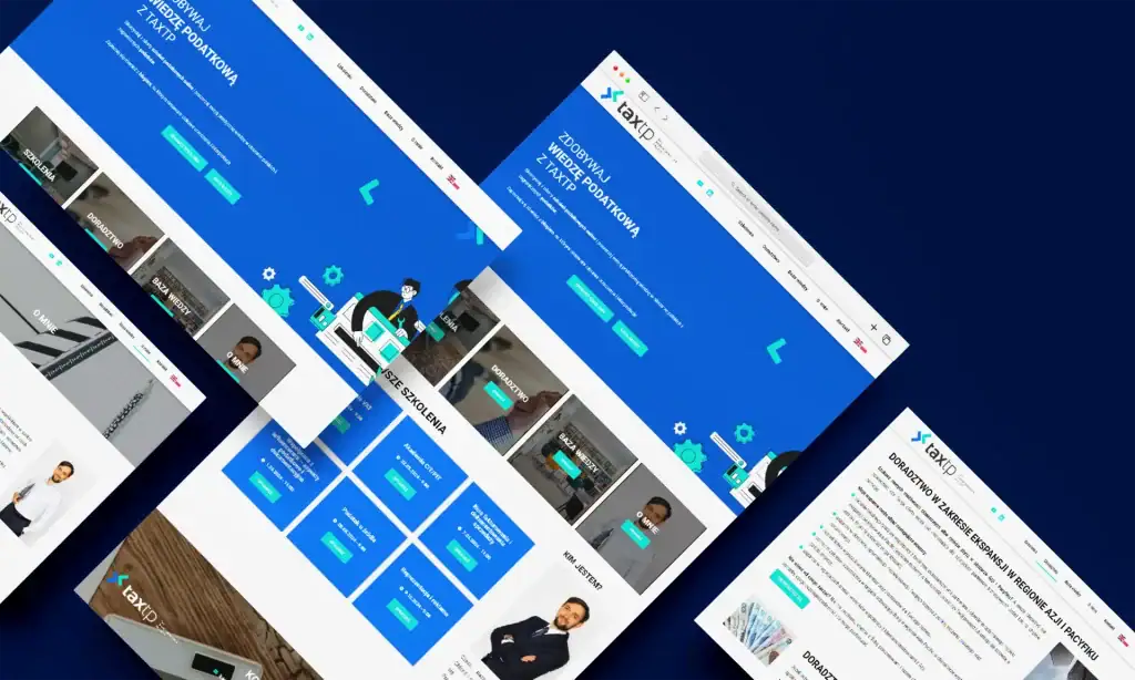 Tax, accounting website homepage displaying tools, services, and team members for business clients.