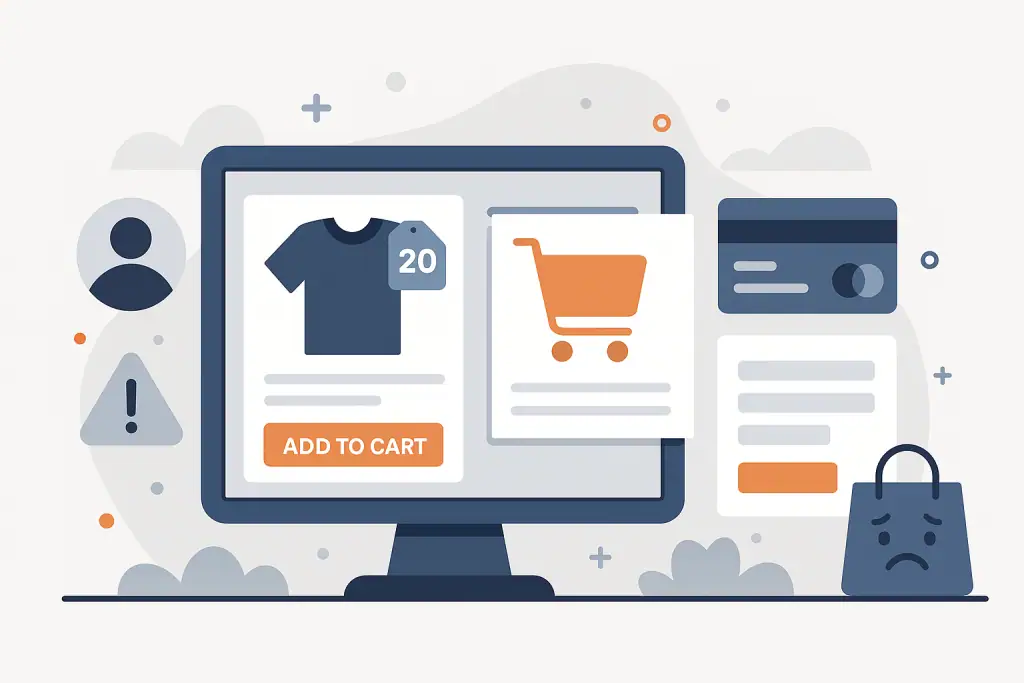 Stylish online shopping cart interface on computer.