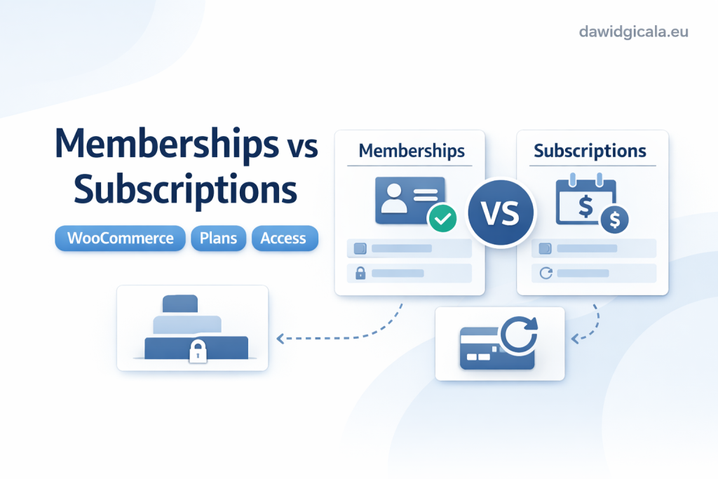 WooCommerce memberships vs subscriptions — what is the difference?